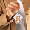 4Pcs Diamond Painting Double Sided Groundhog Keychain Pendant for Beginners