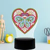 DIY Diamond Painting 7 Color Night Light Lamp Home Decoration Ornament Gift Kit(Heart)