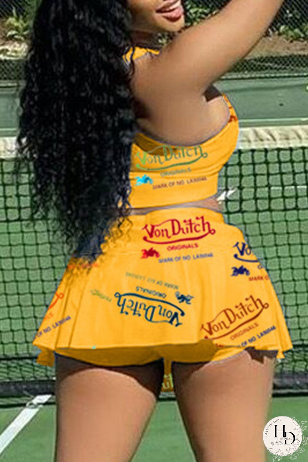 White Casual Letter Print Patchwork U Neck Sleeveless Two Pieces