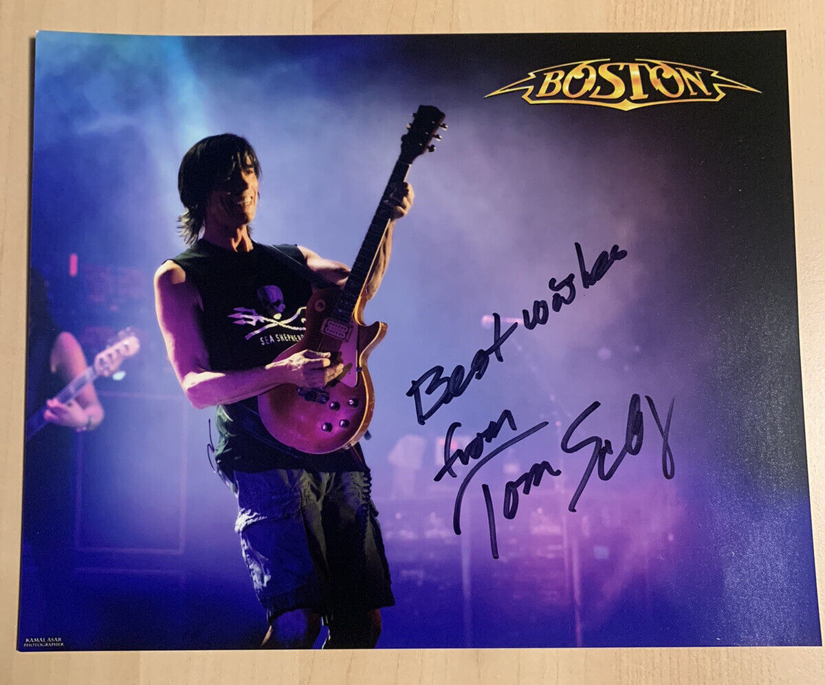 TOM SCHOLZ HAND SIGNED 8x10 Photo Poster painting AUTOGRAPHED BOSTON ORIGINAL GUITARIST COA