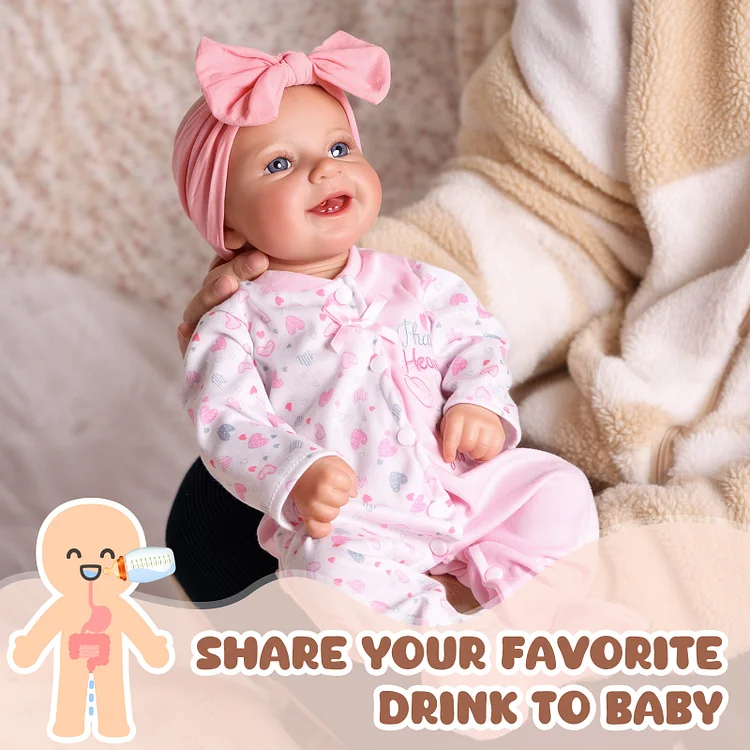 [Wet and Drink System]Babeside Smiling Leen 20" Reborn Vinyl Baby Little Infant Girl Warm Partner