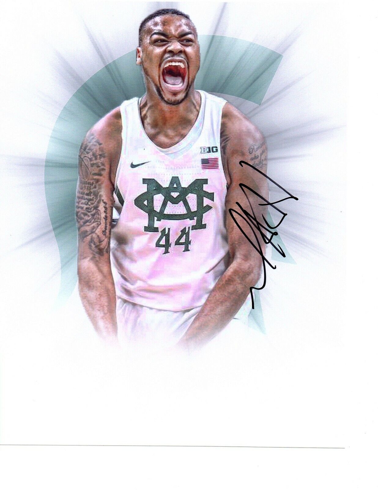 Nick Ward Michigan State Spartans hand autographed signed 8x10 Photo Poster painting edit b