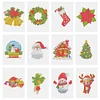 12pcs Xmas DIY Mini Square Diamond Painting Set 15x18cm