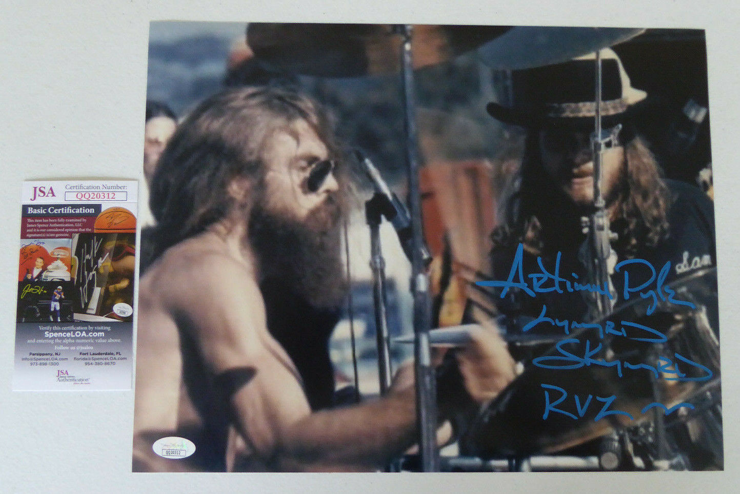 Artimus Pyle Signed 11x14 Photo Poster painting Autograph, Lynyrd Skynyrd, w/ Van Zant, JSA COA