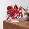 (US Only)2D Flat Print Flower Cardinal DIY Double-Sided Desktop Diamond Art Kits
