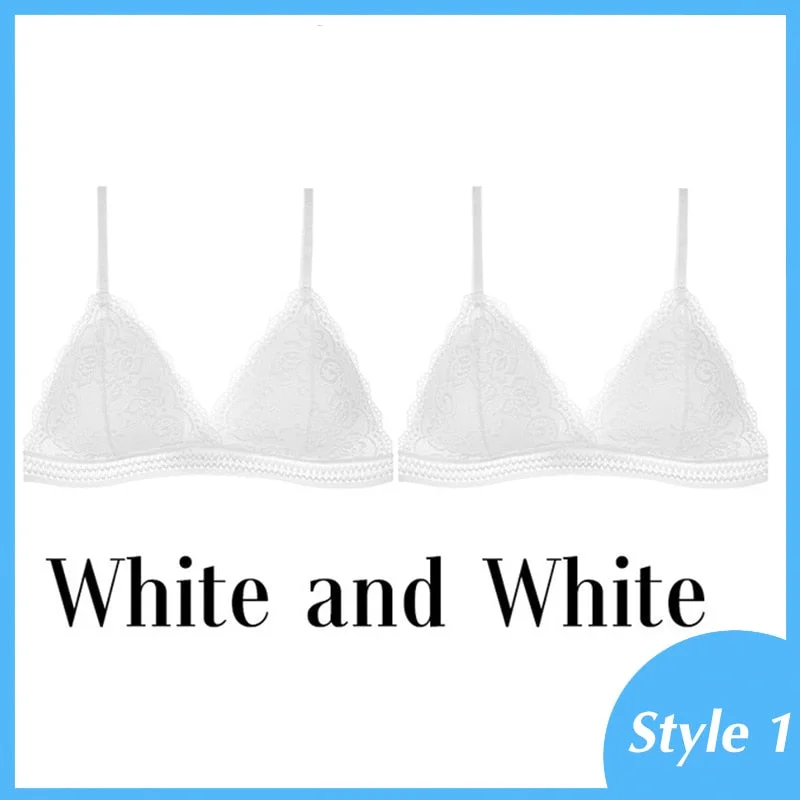 French Style Bralette Seamless Deep V Lace Bra Wireless Thin Underwear Sexy Lingerie Soft Push Up Bras For Women Hot