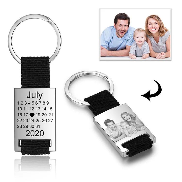 Photo Keychain Personalized with Calendar