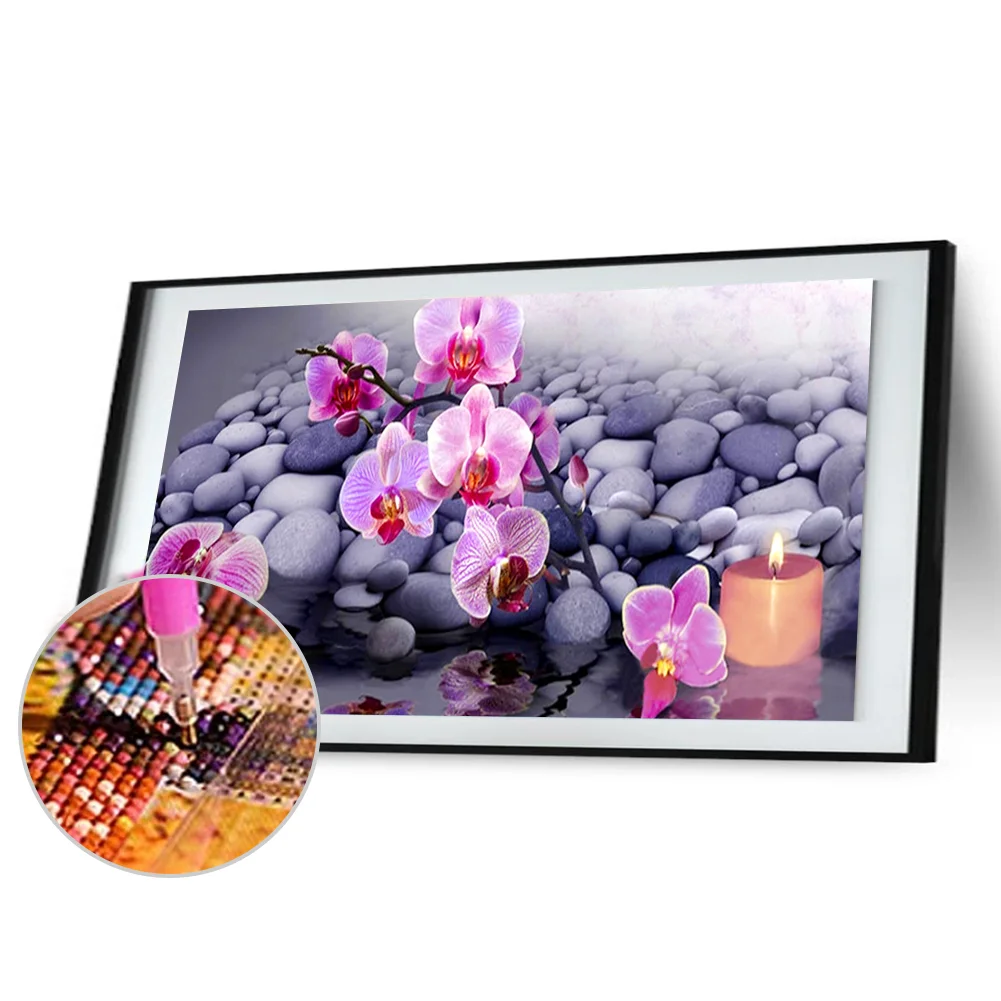 Diamond Painting - Full Round Drill - Pink Flowers(60*30cm)