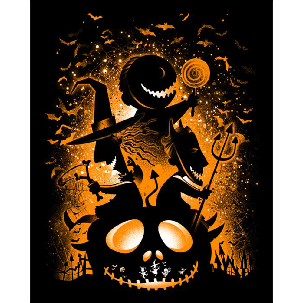 

(Multi-Size) Halloween Skeleton - Round/Square Drill Diamond Painting, Square diamond 30*40cm, 501 Original