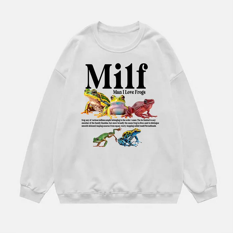 Casual Milf Graphics Printed Round Neck Sweatshirt