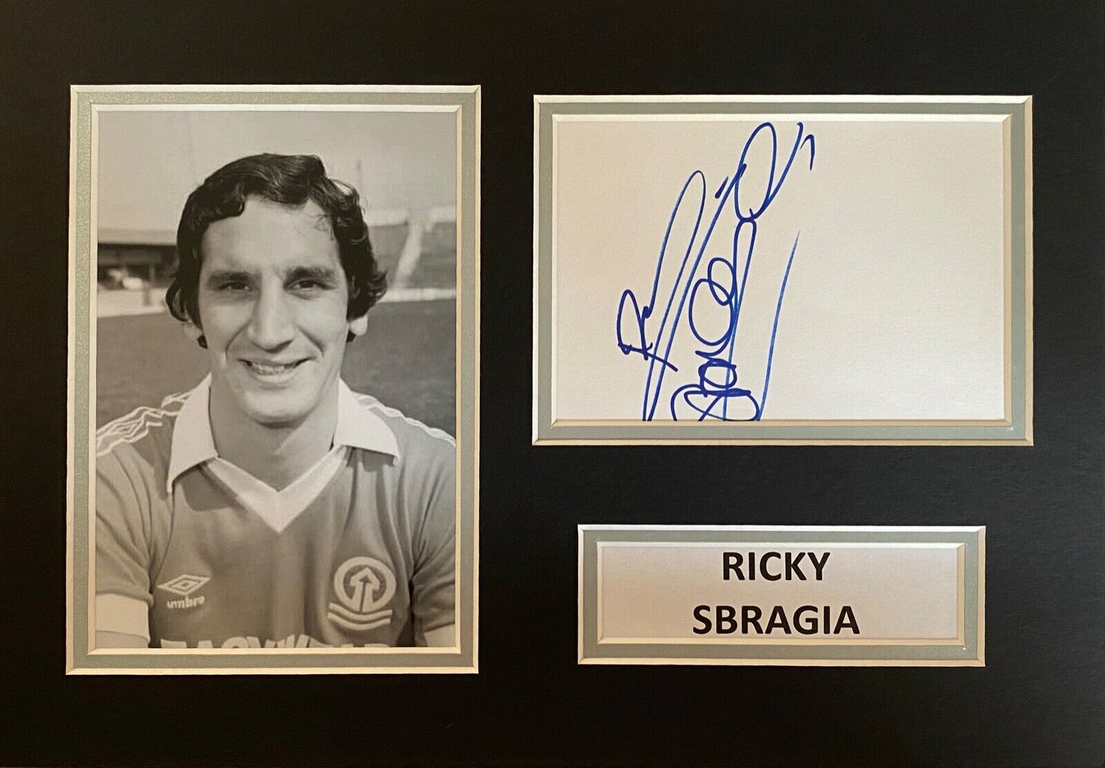 RICKY SBRAGIA SIGNED A4 Photo Poster painting MOUNT DISPLAY FOOTBALL AUTOGRAPH BLACKPOOL