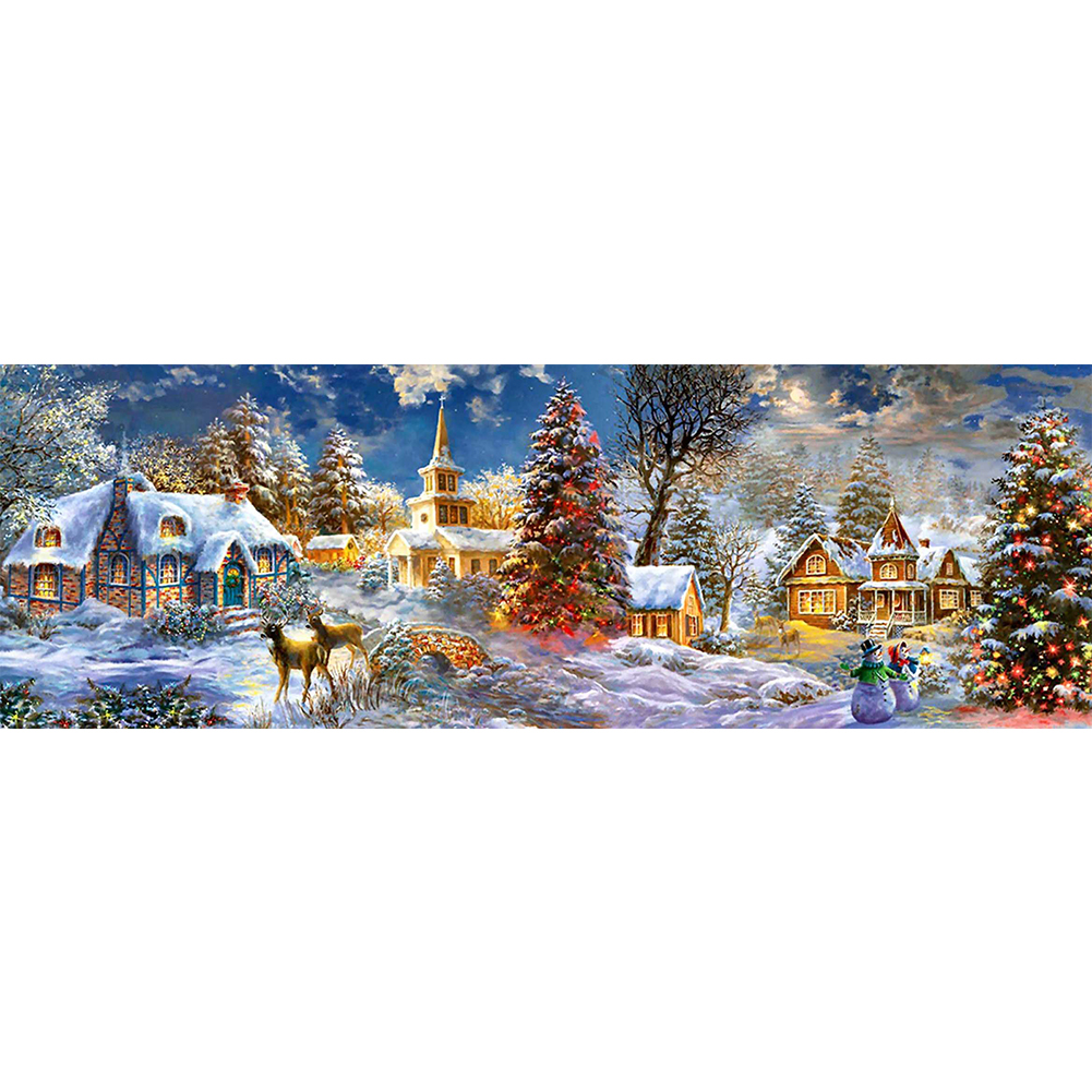 Christmas Town 90*30cm(canvas) full round drill diamond painting