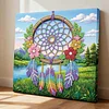 (25x25cm)DIY Dreamcatcher Framed Handmade Pearl Painting Art Craft Kit Living Home Decor