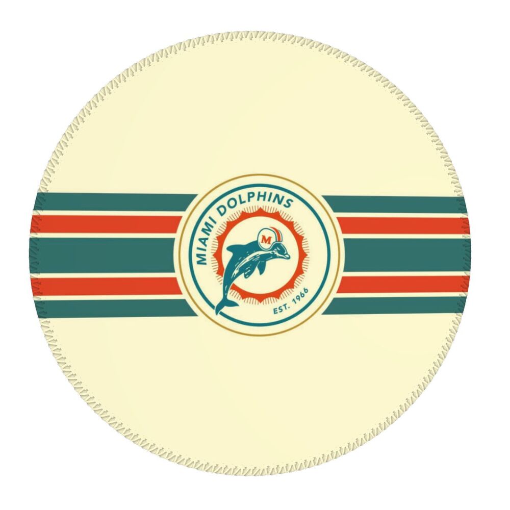 Miami Dolphins Vintage Non-Slip Rubber Round Mouse Pad