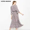 Vero Moda Brand NEW summer sweet prairie chic flowers V-neck three-quarter sleeve mid-waist dress women |31827C505