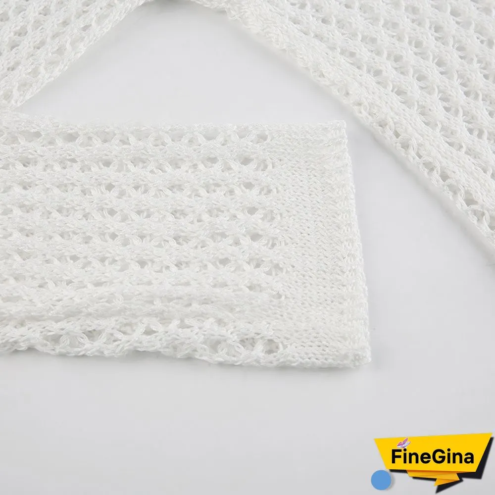 Pure Color Hollow Out Casual Crochet Top