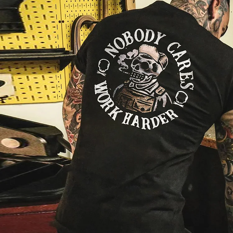 Sopula Nobody Cares Work Harder Print Graphic Men's T-Shirt