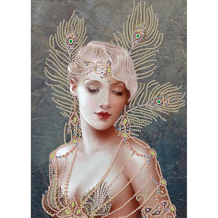 Sexy Beauty - Partial Special Shaped Drill Diamond Painting - 30x40cm(Canvas)