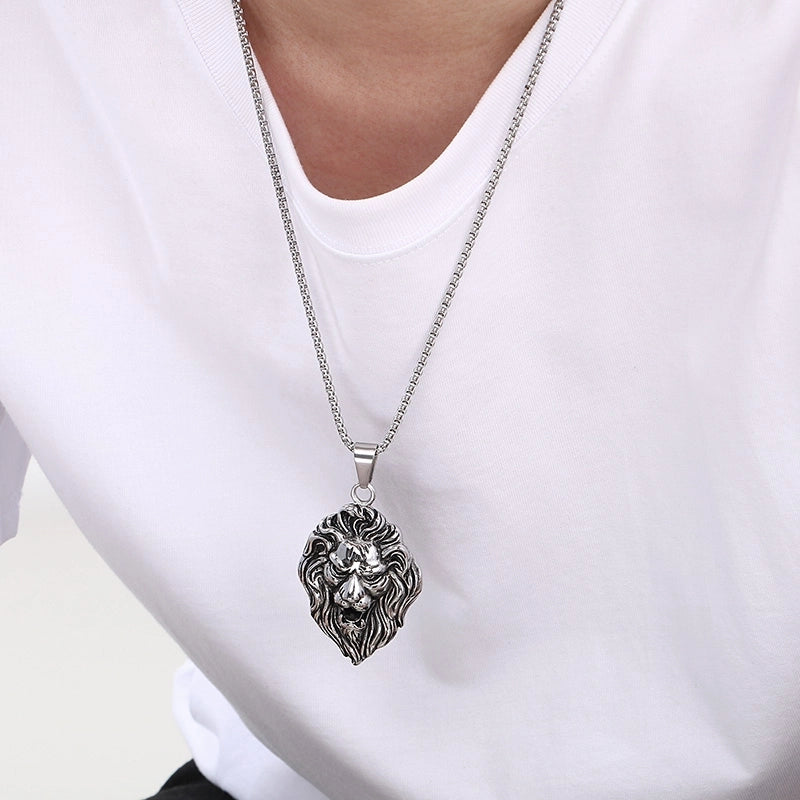 1 Piece 304 Stainless Steel 18K Gold Plated Lion’s Head Pendant