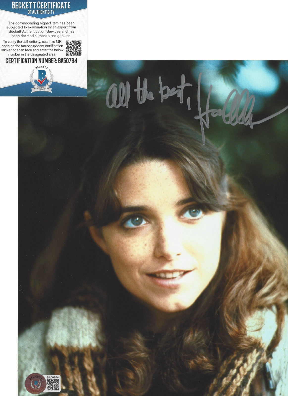 KAREN ALLEN SIGNED 'INDIANA JONES' 8x10 MOVIE Photo Poster painting ACTRESS B BECKETT COA BAS