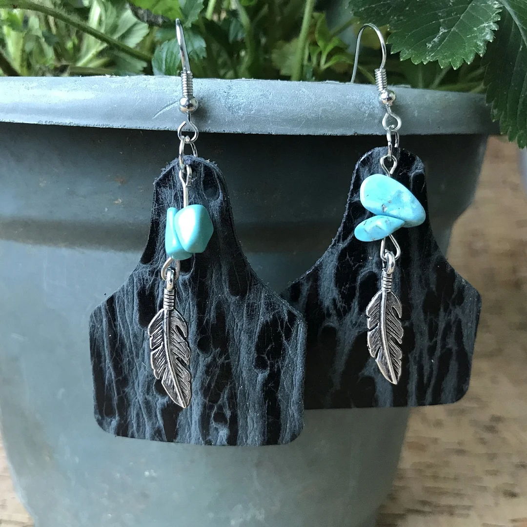 Bohemia retro printed women shaped earings
