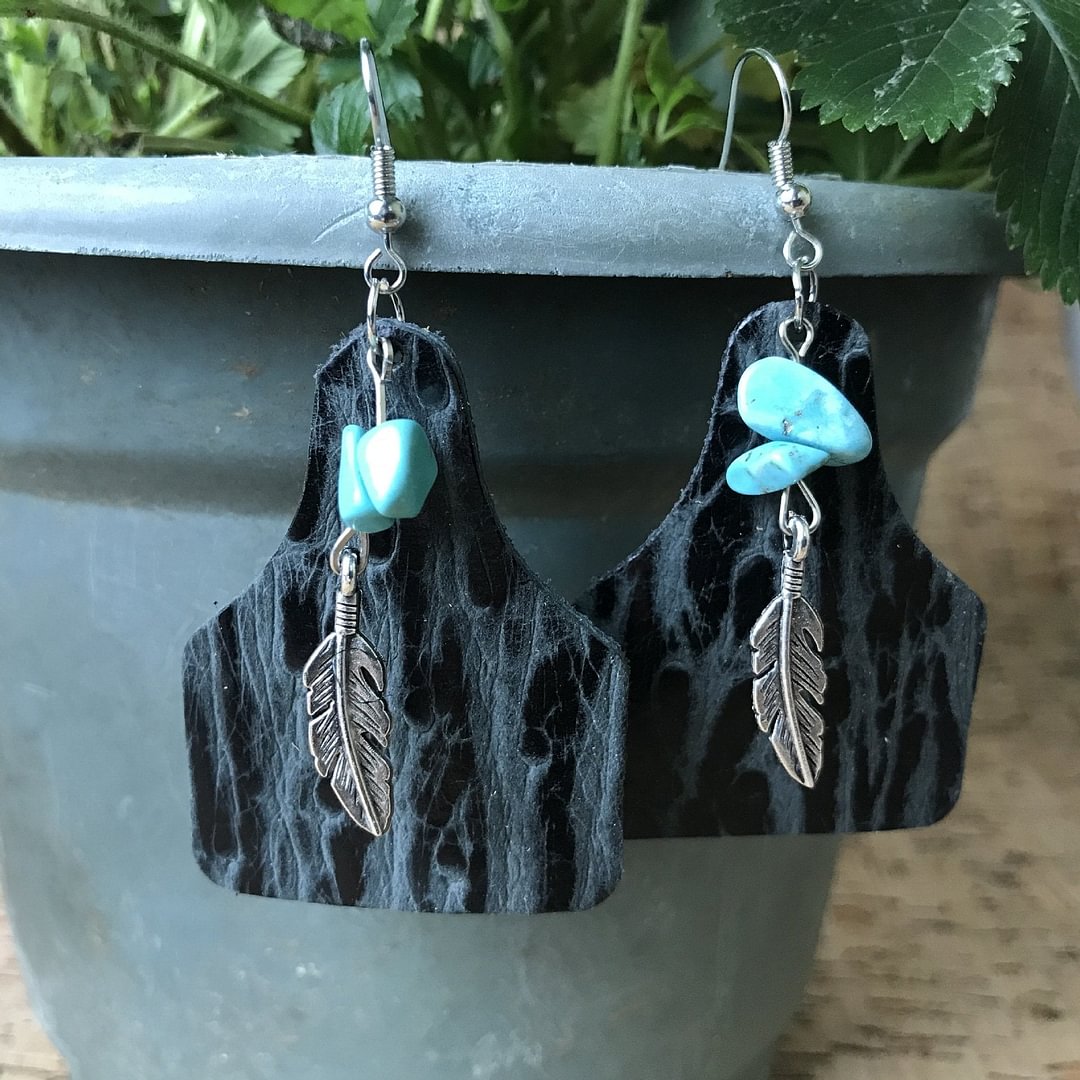 Bohemia retro printed women shaped earings