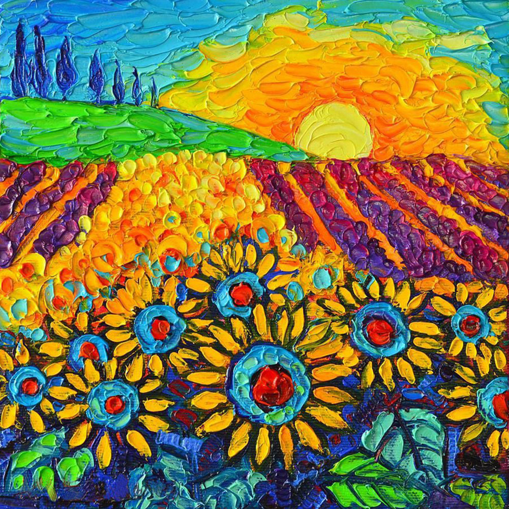 

Sunflower Oil Painting - Round Drill Diamond Painting - 30*30CM, 501 Original