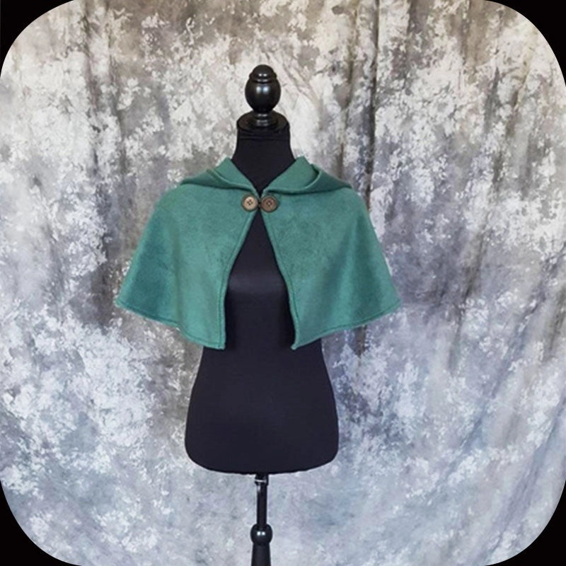 Medieval Halloween Women’s Headgear Cape Coat Cosplay Witch Hooded Cape Vampire Costume