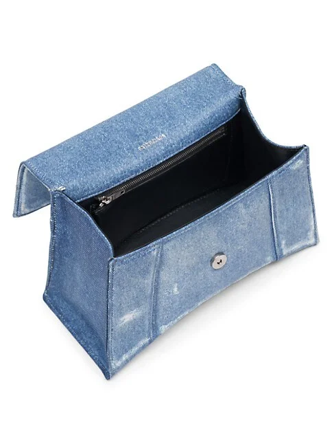 Balenciaga Hourglass Small Handbag Denim Printed