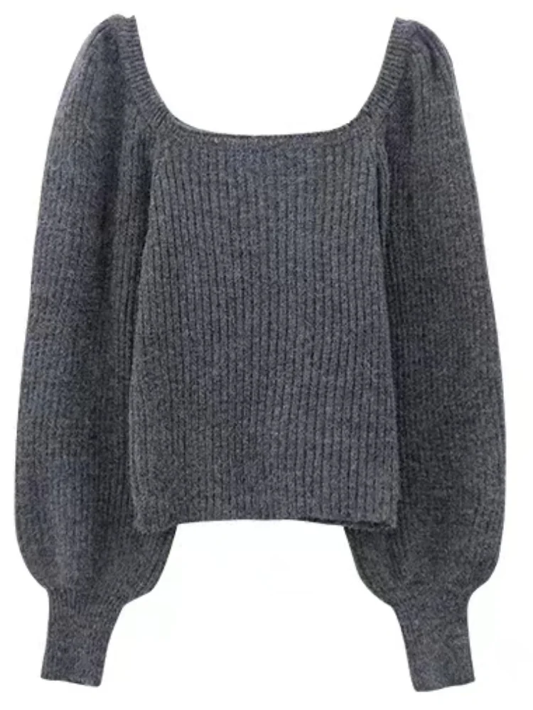 Woherb Winter High Waist Leather Black Mini Dress + Casual Knitted Sweater Elegant Clohting Woman Korean Fashion Suit Design Chic-Outfit Ideas