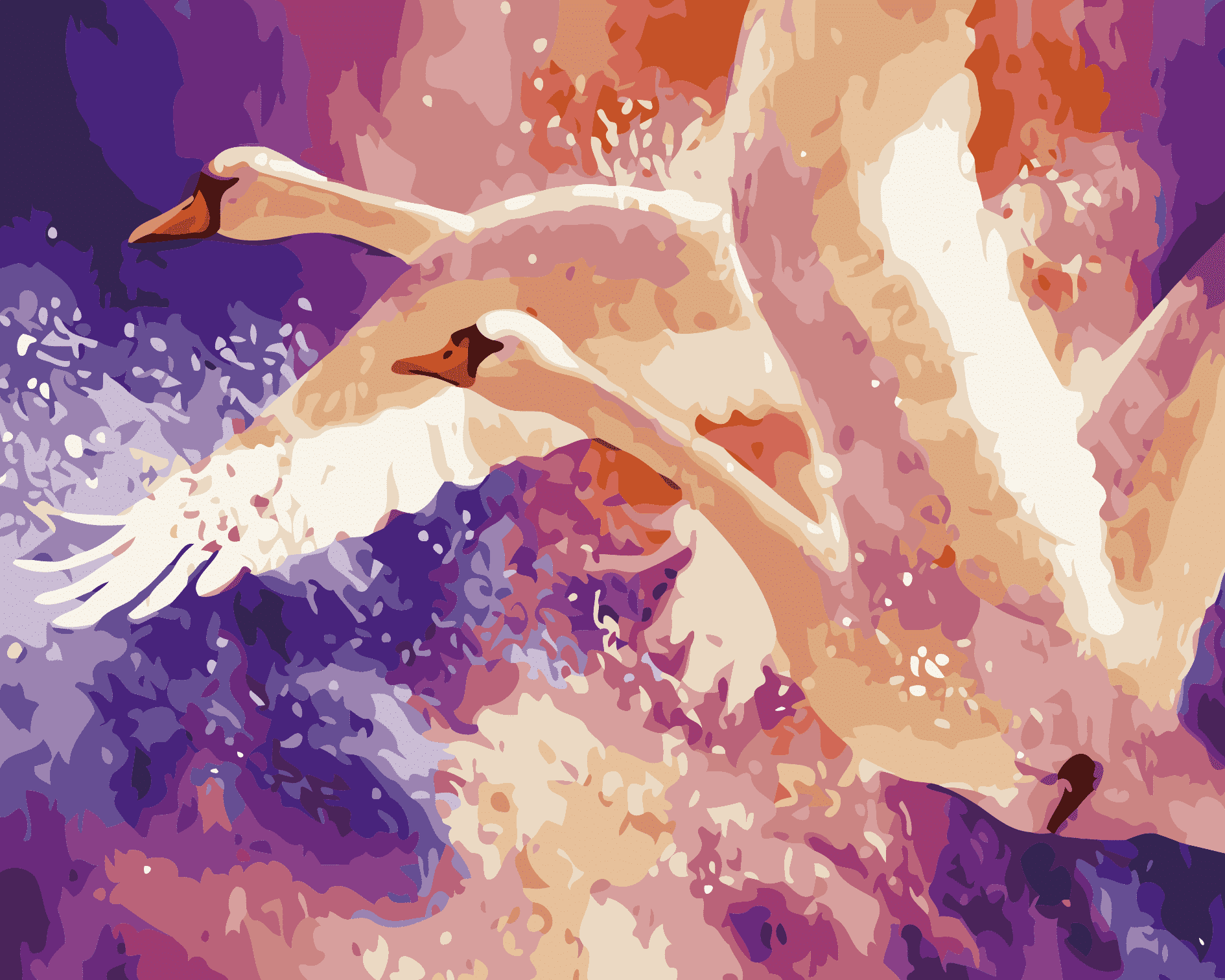 

Flying Swans – Paint By Numbers - 40*50CM, 501 Original