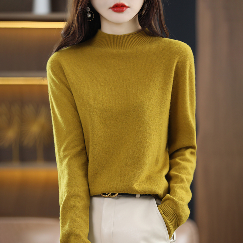 Cashmere Sweater Half Turtleneck Pullover Autumn /Winter Cashmere Sweater Women Casual Knitted Tops Female | Launchpadint