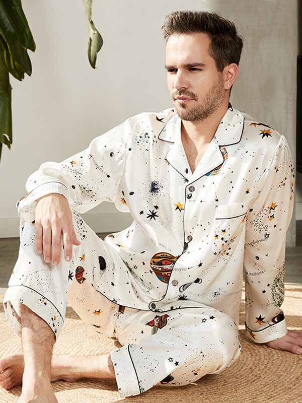 22 Momme Silk 2 Piece Pajamas For Men-Chouchouhome