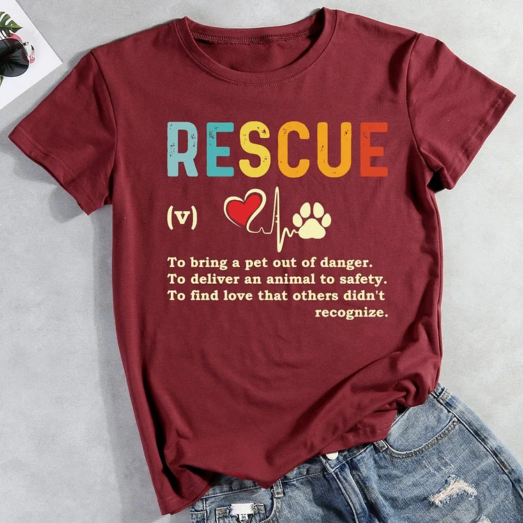 Rescue Definition Dog Lovers T-Shirt-013036