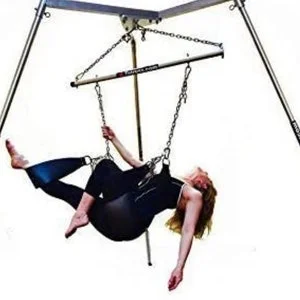 pornhint Pornhint Tetruss Maxximus Deluxe Bundle + 1 Pair Leather Cuffs: Shibari Suspension Bondage Frame, Portable BDSM Dungeon & Sex Swing (Mature Content)