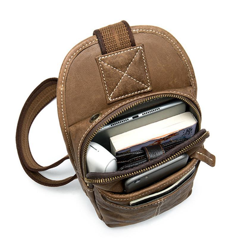 Casual Fashionable Leather Crossbody Packs Chest Bag For Men