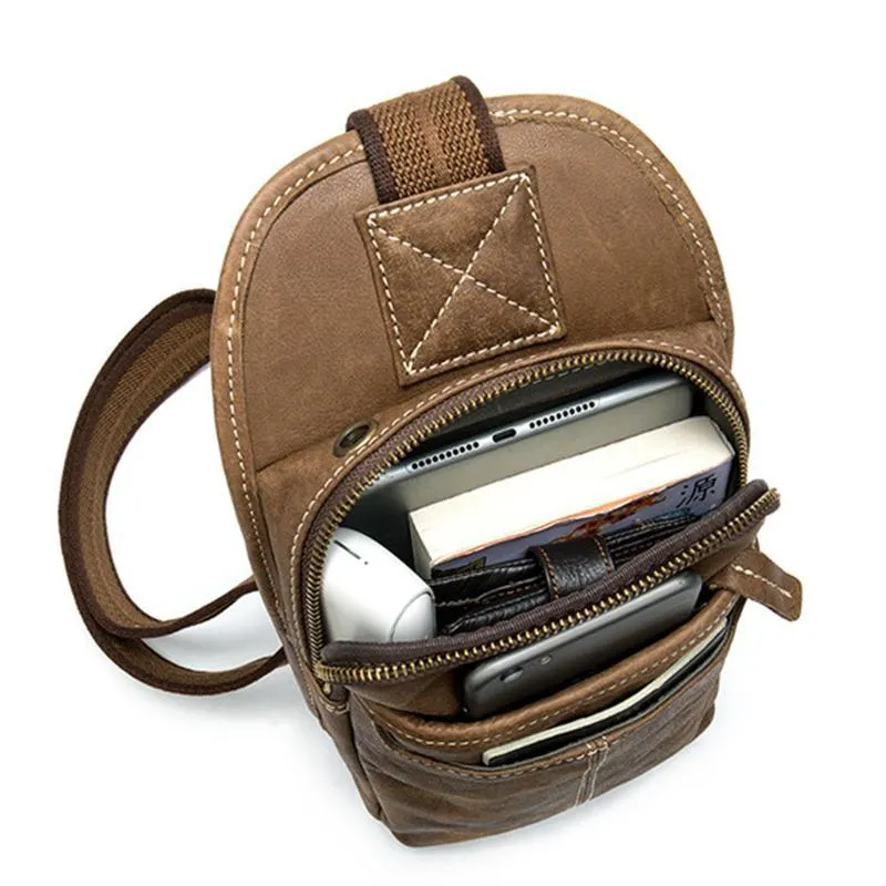 Casual Fashionable Leather Crossbody Packs Chest Bag For Men