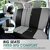FH Group Universal Fit Gray Black Automotive Seat Covers Combo Set with Steering Wheel Cover and Seat Belt Pad fits Most Cars, SUVs, and Trucks (Airbag Compatible and Split Bench)