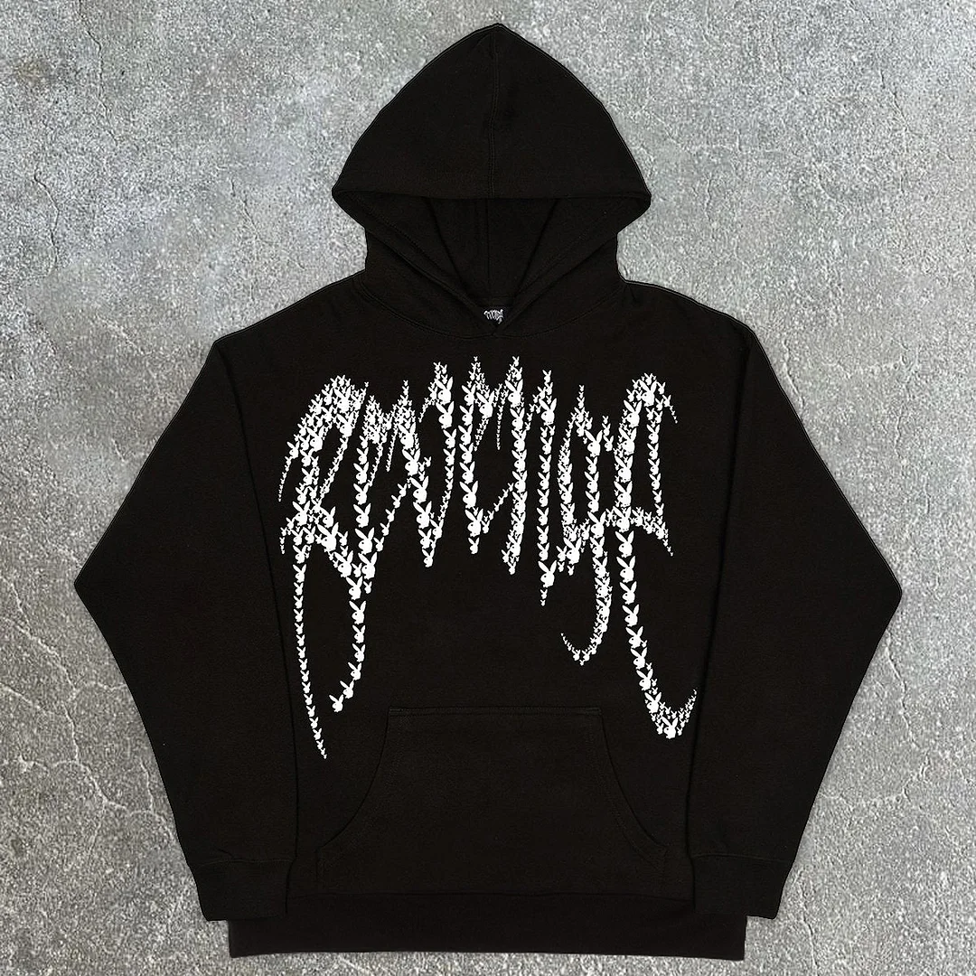 Fashionable Street Style Printed Long Sleeve Hoodie