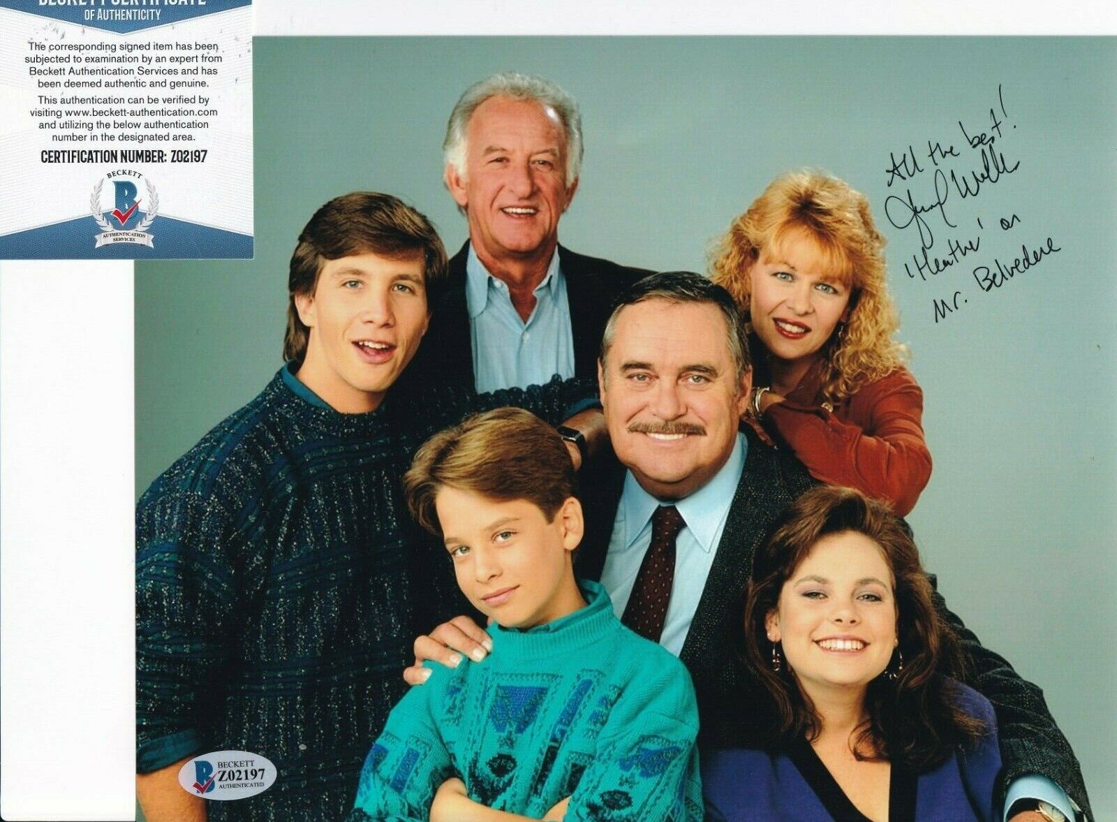 TRACY WELLS signed (MR BELVEDERE) *Heather Owens* 8X10 Photo Poster painting BECKETT BAS Z02197