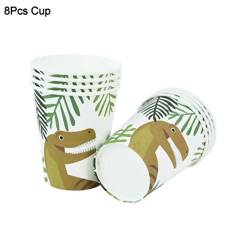 Dinosaur Theme Disposable Tableware Happy Birthday Banner Dinosaur Birthday Decorations Safari Jungle Party Supplies Baby Shower