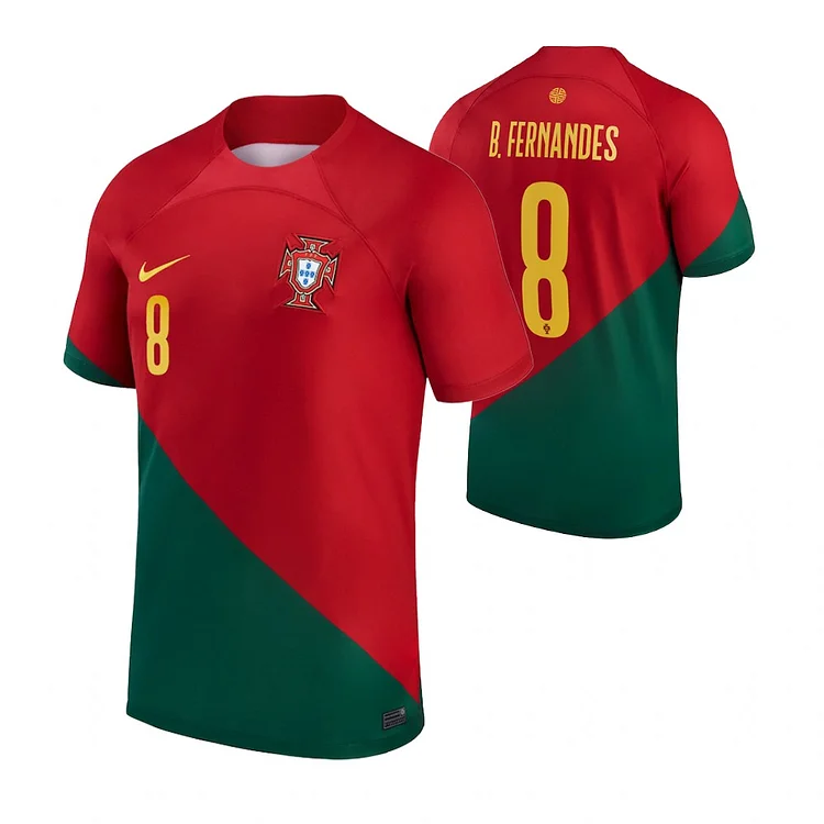 Portugal Bruno Fernandes 8 Home Shirt Kit World Cup 2022