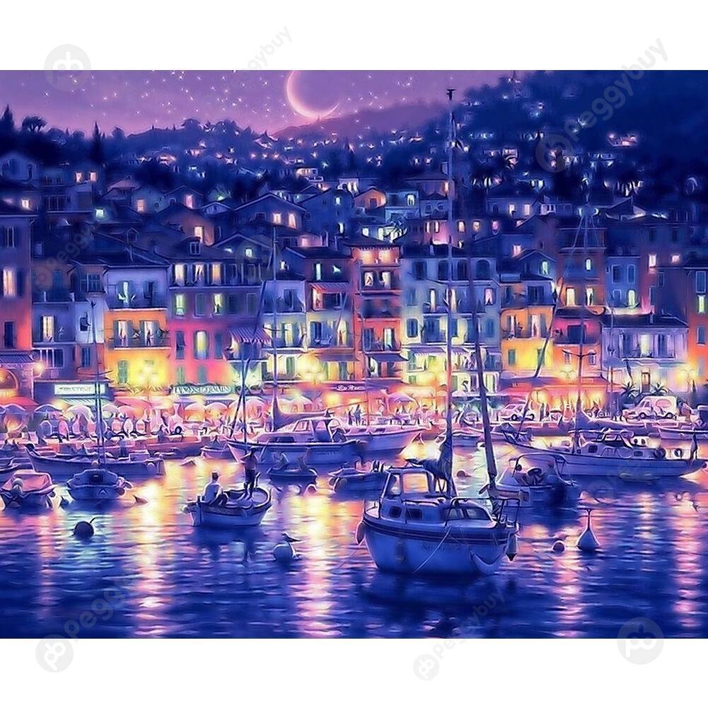 

40*30CM Paint By Numbers-City Night View, 501 Original