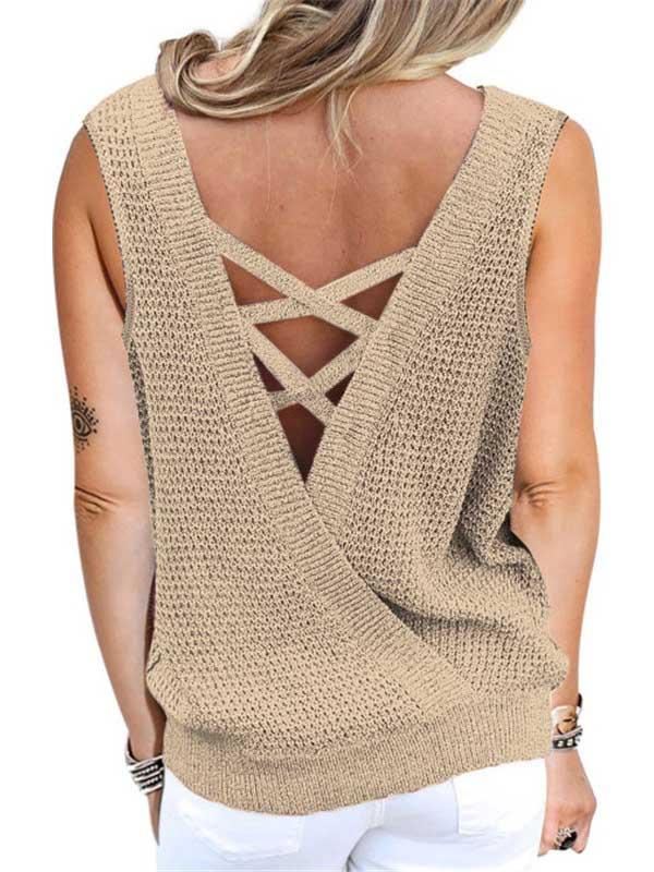 Women Half Sleeve V-neck Solid Color Dress