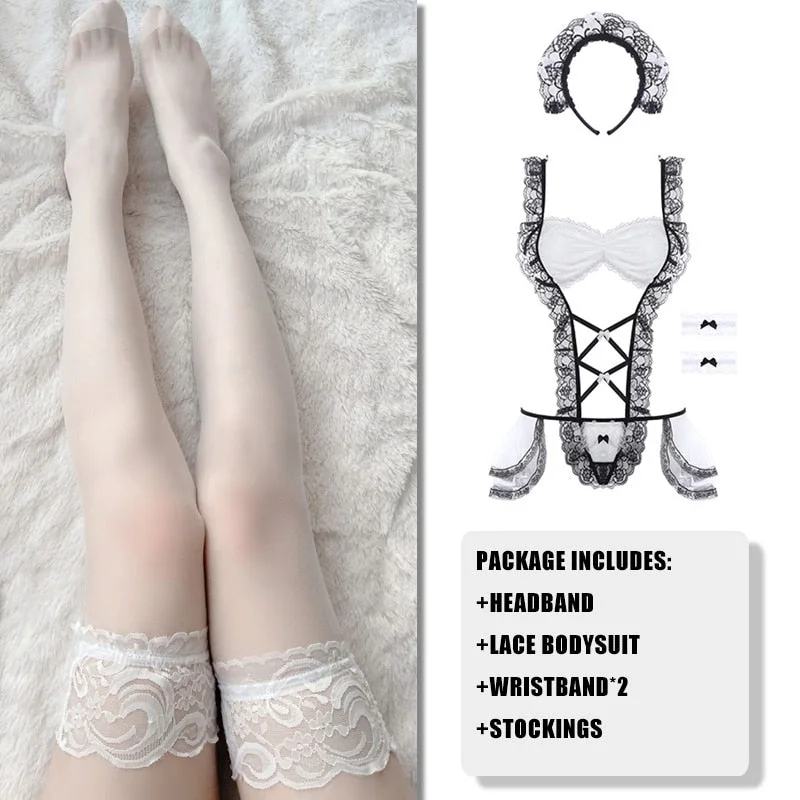 Japanese Maid Cosplay Sexy Costumes Perspective Lingerie Underwear Servant Classical Erotic Lace Outfit Sexy Dress For Women New