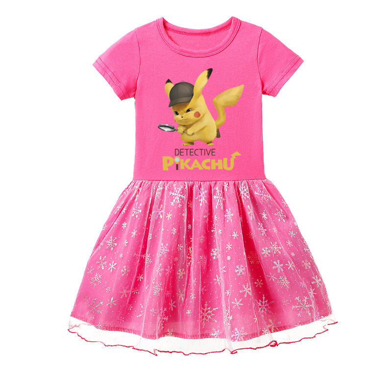 Mayoulove Pikachu Mesh Skirt - The Ultimate Pikachu Fan Apparel for Kids - Unique, Comfortable, and High-Quality - Perfect for Your Little Fan - Pikachu Mesh Skirt-Mayoulove