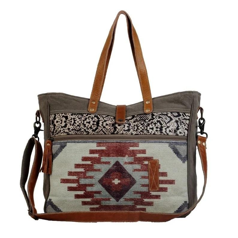 Vintage canvas cotton linen tote bag