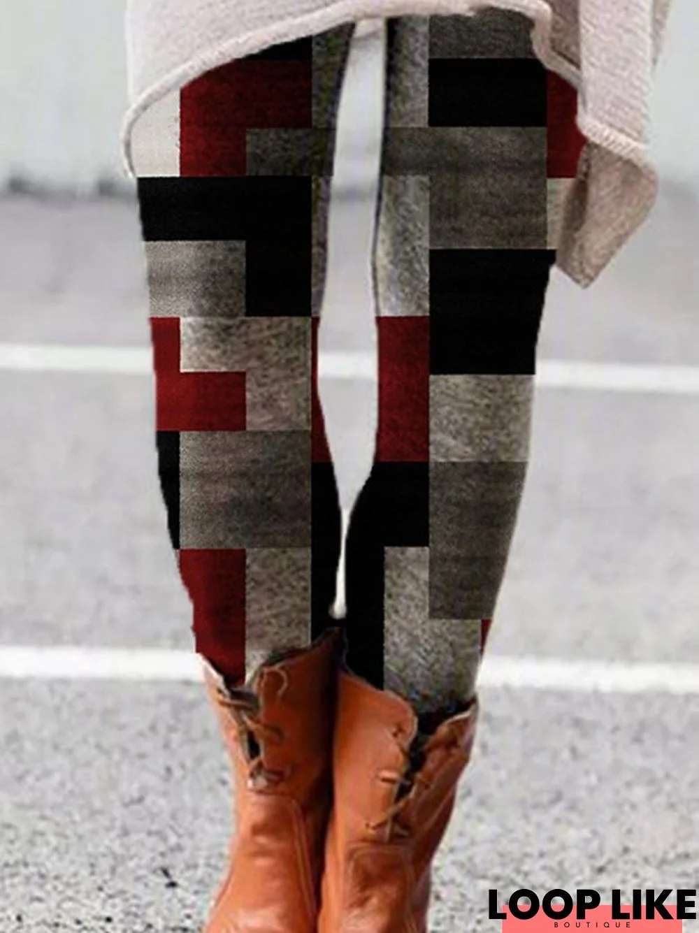 Regular Fit Casual Geometric Leggings