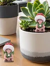 Mushroom Gnome Elf Ornaments Resin Miniature Fairy Figurine for Home Decorations