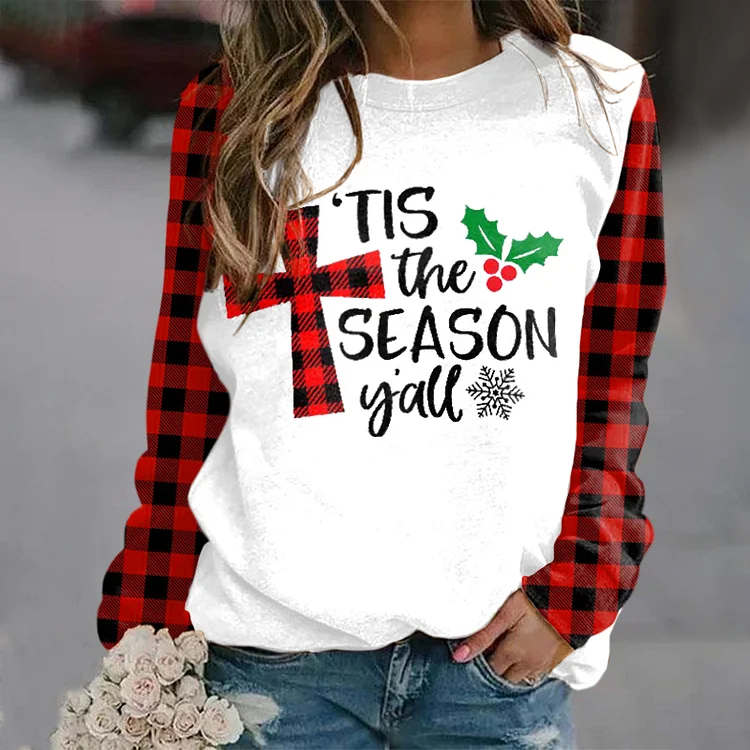 Wearshes Tis The Season Y'All Printed Sweatshirt